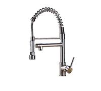 Küchenarmaturen Wasserhahn für Küchenspüle, einzelner ausziehbarer Federauslauf, Mischbatterie für heißes und kaltes Wasser, einfache Installation (gebürstetes Nickel)