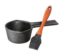 Küchenprofi Set di marinate BBQ, 400 ml, pentola in ghisa con beccuccio e pennello, padella per la marinata, vasino per salsa piccante, salsa barbecue o salsa peperoncino