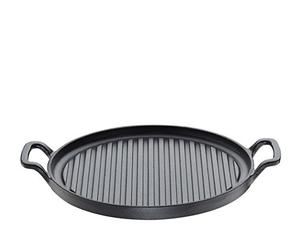 Küchenprofi 407591026 - Bistecchiera con 2 impugnature, modello rotondo Provence, 26 cm, colore: Nero