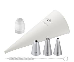 KÜCHENPROFI BAKE - Set di 5 sac à poche decorazioni per torte fatte facilmente, con sacchetti professionali e beccucci in acciaio inox, per cupcake e dessert perfetti