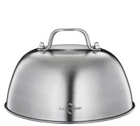 Küchenprofi Campana per barbecue, in acciaio inox, con manico, per sciogliere, cuocere e mantenere il caldo, robusto accessorio per barbecue, lavabile in lavastoviglie, altezza senza manico 7 cm,