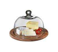 Küchenprofi - Contenitore per formaggio, con base in legno d'acacia e campana in vetro, diametro: 25 cm