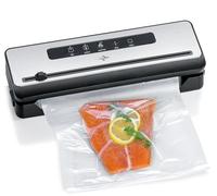 KÜCHENPROFI IMPULS - Macchina per sottovuoto in acciaio inox, con tubo e tagliacapsule, due livelli di vuoto automatico o manuale, doppia saldatura da 3 mm, fino a 32 cm di larghezza, macchina