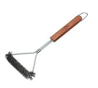 Küchenprofi - Spazzola triangolare per barbecue, in ottone, con manico in palissandro, 30 cm, Acciaio, acciaio, taglia unica