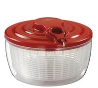 Küchenprofi WAVE, centrifuga per insalata con corda, ciotola per insalata con coperchio e cestello, smontabile per una facile pulizia, plastica di alta qualità, capacità 3,25 l, Ø 24 cm, rosso