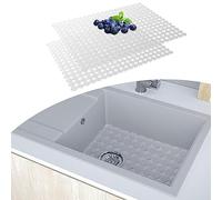 Küchenspüle-Schutzmatte - 2 Stück verstellbare Spülbecken-Schutz für die Küche, Edelstahl-Spüle, Geschirr und Glaswaren, leicht zu reinigen und zu schneiden