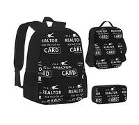 KUEhhhr Northern Lights Polar Bear - Set di borse per la scuola con borsa per il pranzo, astuccio per matite, zaino da viaggio per computer portatile, set da 3 pezzi, Sono un immobilista chiedi a me