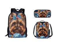KUEhhhr Set zaino 3 in 1 con portapranzo e astuccio per matite, borsa per studenti con stampa di dinosauro fulmine, borsa per studenti per scuola materna elementare, grande zaino leggero per ragazzi e
