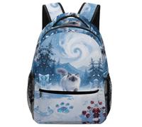 KUEhhhr Study Essential Polar Bear Line Art Zaino Animale - Porta notebook e astuccio ad anello, Stile 7, One Size, Zaino daypack