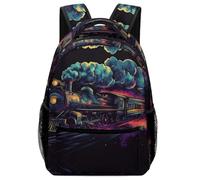 KUEhhhr Zainetto per studio con animali, foresta spirito, arte divina - organizer per notebook + anelli per matita, Stile 8, One Size, Zaino daypack