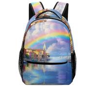 KUEhhhr Zainetto per studio con animali, foresta spirito, arte divina - organizer per notebook + anelli per matita, Modello 10, One Size, Zaino daypack