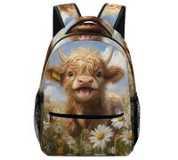 KUEhhhr Zaino impermeabile con mucca delle Highland e animali al pascolo, facile da pulire e per studiare, Stile-2, One Size, Zaino daypack