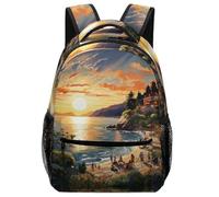 KUEhhhr Zaino multiuso Twilight Sunset Over The Harbour - Scuola/Giornata Campo/Borsa da viaggio per bambini, Stile:, One Size, Zaino daypack
