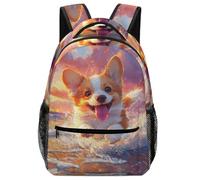 KUEhhhr Zaino per bambini con ritratto di cane Corgi, imbottito per il massimo comfort, può contenere libri/iPad/snack, Stile-1, One Size, Zaino daypack