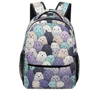 KUEhhhr Zaino per la scuola per bambini con stampa di campagna accogliente con tasche laterali resistenti all'acqua, Stile-1, One Size, Zaino daypack