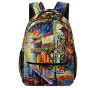 KUEhhhr Zaino per la scuola per bambini con stampa di campagna accogliente con tasche laterali resistenti all'acqua, Stile 7, One Size, Zaino daypack