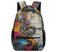 KUEhhhr Zaino sportivo per bambini a tema graffiti artistici, cinghie regolabili e fischietto di emergenza inclusi, Stile:, One Size, Zaino daypack