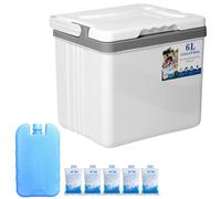 Kühlboxen Und Kühltaschen - 6L Kühlbox mit Gefrierfunktion & Stauraum | Isolierte Lunchbox | Picknick Angeln Bootsfahrten Wanderung Outdoor Behälter, Tragbare Kühlbox für Auto Camping, Blau