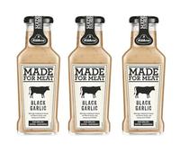 Kühne Made for Meat Salsa Black Garlic, Salsa Aglio Nero con Pepe Nero, per Grigliare e Marinare, 235ml, Confezione da 3
