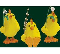 Kükengruppe + Fiori 3 Pezzi 13 CM Coniglietto di Pasqua Pulcini Decorazione