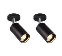 KUELVTYIT LED Surface Mounted Spotlights, Ceiling Lights, Ceiling Lights Without Holes 7w12w Lamp Shaft 360 Degrees Rotating Lamp Body 180 Degrees Adjustment 2 Packs Fittings(Warm Light,7W)