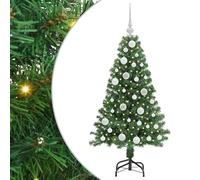 Künstlicher Weihnachtsbaum 120 cm mit 150 s - PVC & Stahl - Grün mit Ständer - Festtags-Dekoartikel für Wohnzimmer, Büro - Langlebig & Einfach zu Montieren