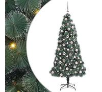 Künstlicher Weihnachtsbaum 180 cm mit Kugelset - Pet-Material, vorbeleuchtet, langlebig & pflegeleicht - Perfekte Festtags-Deko für Wohnzimmer, Büro Oder Wintergarten