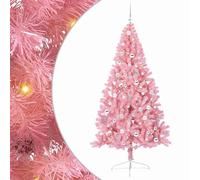 Künstlicher Weihnachtsbaum 210 cm Rosa mit Vorbeleuchtung - PVC Dekoration für Festtag & Weihnachten - Langlebig & Einfach zu Montieren - Ideal für Wohnzimmer & Partydekoration