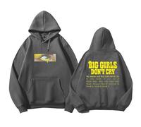 kueodao BigGirlDon'tCry Felpe con Cappuccio da Uomo E Donna Felpe Casual alla Moda(Dark Gray,S)