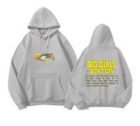 kueodao BigGirlDon'tCry Felpe con Cappuccio da Uomo E Donna Felpe Casual alla Moda(Gray,S)