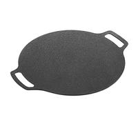 Kueohse 1 Pezzo di 38 cm di Spessore In Ghisa Padella Piatta per Pancake Piastra Antiaderente Barbecue Grill Fornello A Induzione A Aperta Pentola Nera