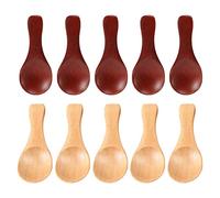 Kueohse 10 Cucchiai di Legno Mini Condimento di Condimento di Sale Cucchiaino Caffè Tè Marmellata Gelato Alla Senape Cucchiaio di Legno