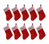 Kueohse 10 PZ di feltro rosso calze di Natale calze di Natale titolari di calze di casa camino regalo sacchetto di immagazzinaggio per le vacanze