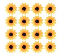 Kueohse 100 pezzi di girasole artificiale piccole margherite gerbera fiori per feste di nozze (giallo e caffè)