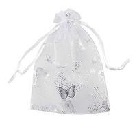 Kueohse 100PZ 9X12Cm Sacchetto Regalo di Gioielli nel Organza Sacchetto di Caramelle Sacchetti Bianche