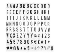 Kueohse 104 scatole luminose di ricambio con lettere e targhe, colore nero, 65,4 x 35 mm, per cassetta delle lettere A4, logo Message Board ( scatola a LED) (colore nero)