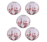 Kueohse 12- Lanterne Di Carta Giapponese/Cinese Fiore con Fiore Set con 5, Rosso