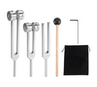 Kueohse (128 Hz, 256 Hz, 512 Hz), set di forchette d'accordo, con riflesso, per chakra/guarigione/terapia del suono