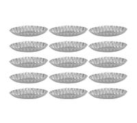 Kueohse 15 Pezzi di Stampo per Alla Frutta di Circa 9,5 cm In Alluminio per Dessert da Cucina, Formaggio Francese, Bordo A Coste Lunghe, Forma di Piccola Imbarcazione, Resistente Stampo per Dolc