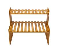 Kueohse 2 Strati di Bambù di Stoccaggio Rack Cucina Spezie Vaso Bottiglia Condimento Cremagliera Decorazione Organizzatore Mensole Casa Desktop Rack