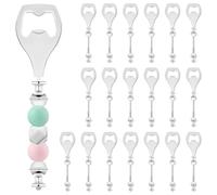 Kueohse 20 Pezzi Apribottiglie per Birra con Perline, Apribottiglie Decorativi con Perline, Apribottiglie con Perline DIY