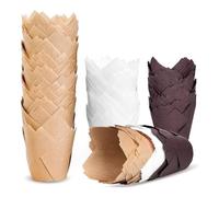 Kueohse 200 Pezzi di Pirottini per Cupcake A Tulipano, Supporti per Pirottini per Muffin per Pirottini, Pirottini per Cupcake Antigrasso per Feste, Natale Durevoli Facile da Installare Facile da Usare