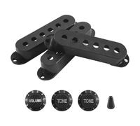 Kueohse 3 pezzi Guitar Pickup Cover per controllo volume Switch Tip Parts Set, Nero