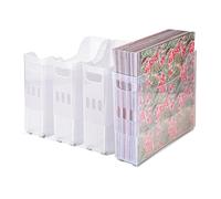 Kueohse 4 contenitori di carta per scrapbooking con ruote, in plastica per 12 x 12 fogli , carta per scrapbooking, facile da installare e da usare