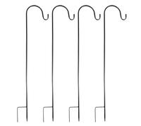 Kueohse 4 ganci regolabili Shepherd Crook per ghirlande con base, ganci da giardino per catene luminose, palla di fiori, piante