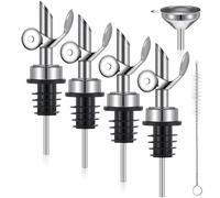 Kueohse 4 Pezzi Versatori In Acciaio con Peso Beccuccio per Olio D'Oliva Apertura e Chiusura Automatica Beccuccio