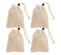 Kueohse 4 sacchetti per sapone, sacchetti per sapone Ramie, sacchetti per sapone biologici, per schiumare e asciugare il sapone