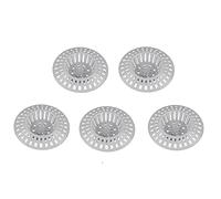 Kueohse 5 Pezzi Filtro per Capelli Distanziatore Lavabo Filtro nel Plastica Bianca Antibloccaggio Foro di Scarico Bianca