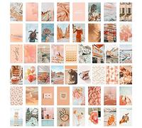 Kueohse 50 pezzi Peach Beach Immagini estetiche per collage da parete, stile boho, collage stampato, sacce, colore Teal, decorazioni per la stanza per ragazze