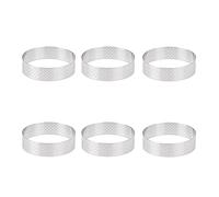 Kueohse 6 pezzi, 6 cm, per torte, in acciaio , a forma di cerchio, resistente al , perforato per torte, mousse